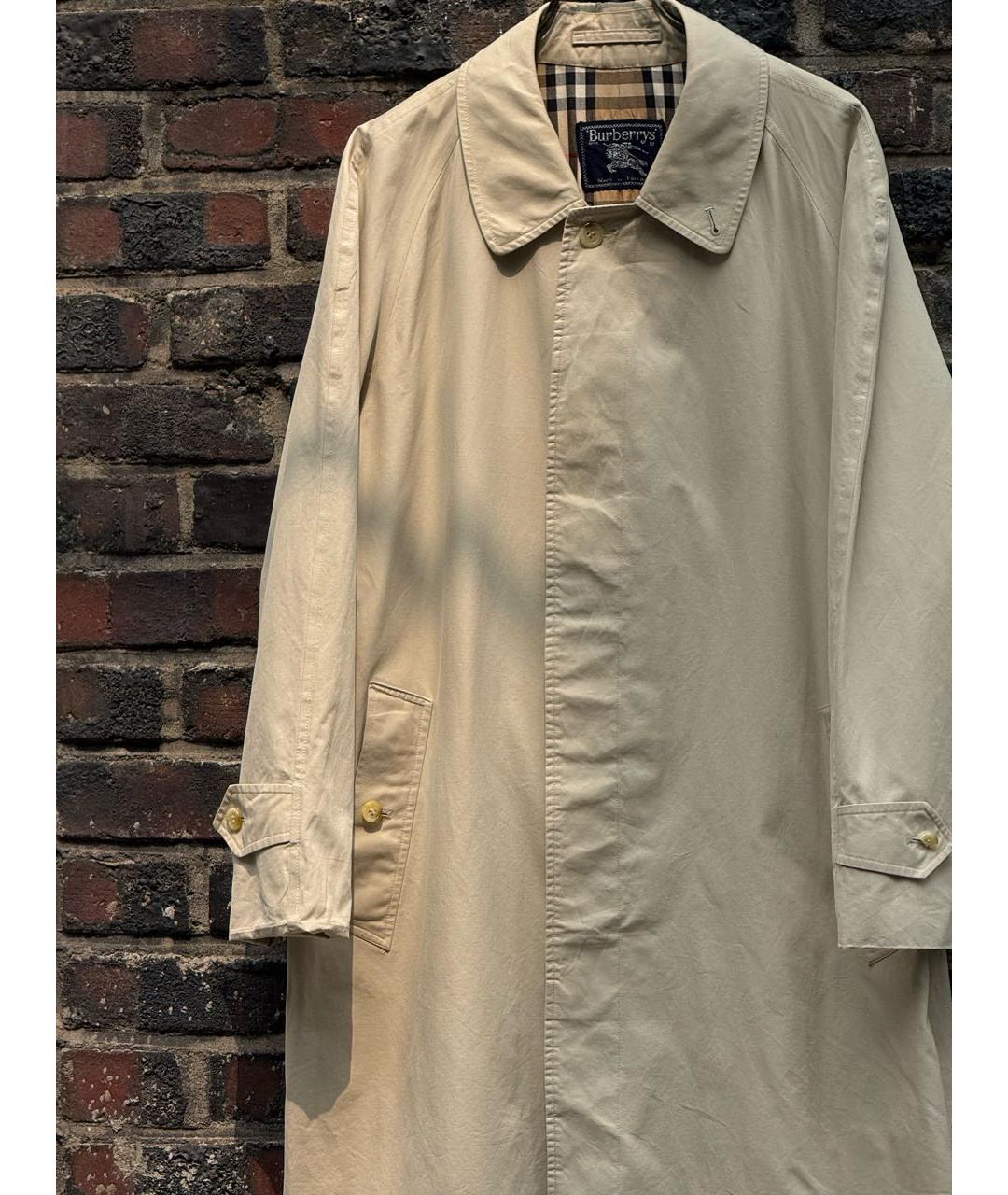 BURBERRY Бежевый хлопковый тренч / плащ, фото 3