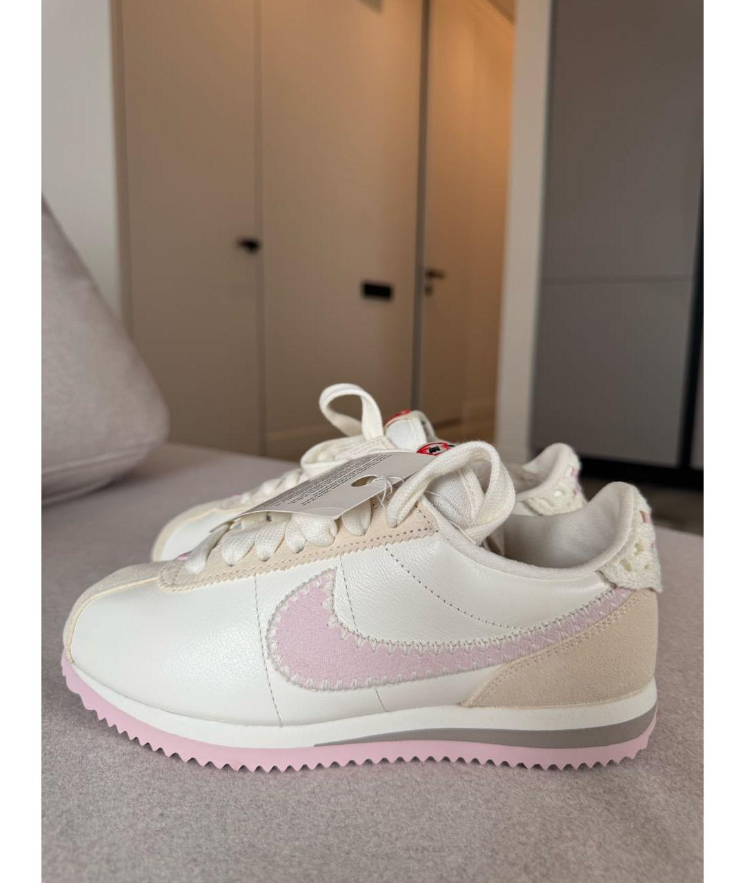 NIKE Белые кожаные кроссовки, фото 4