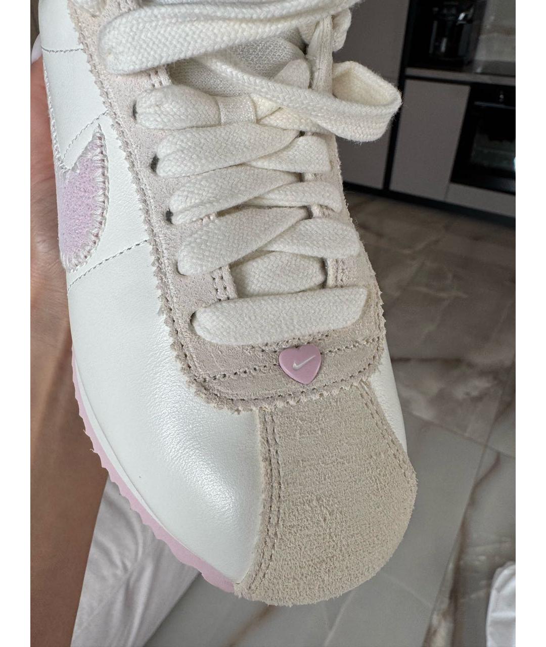 NIKE Белые кожаные кроссовки, фото 2