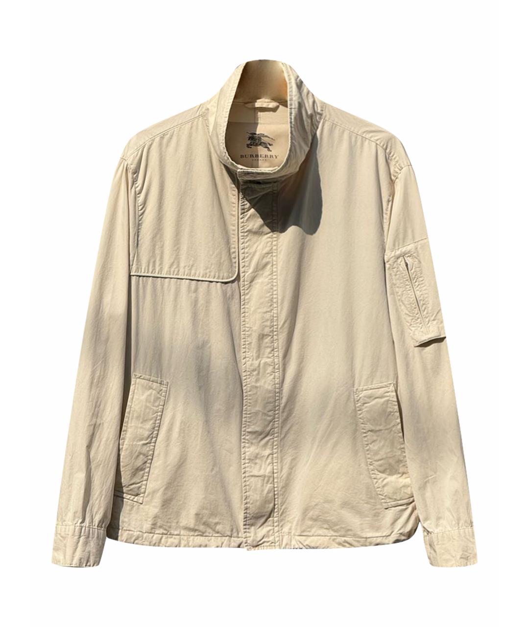 BURBERRY Белая хлопковая куртка, фото 1