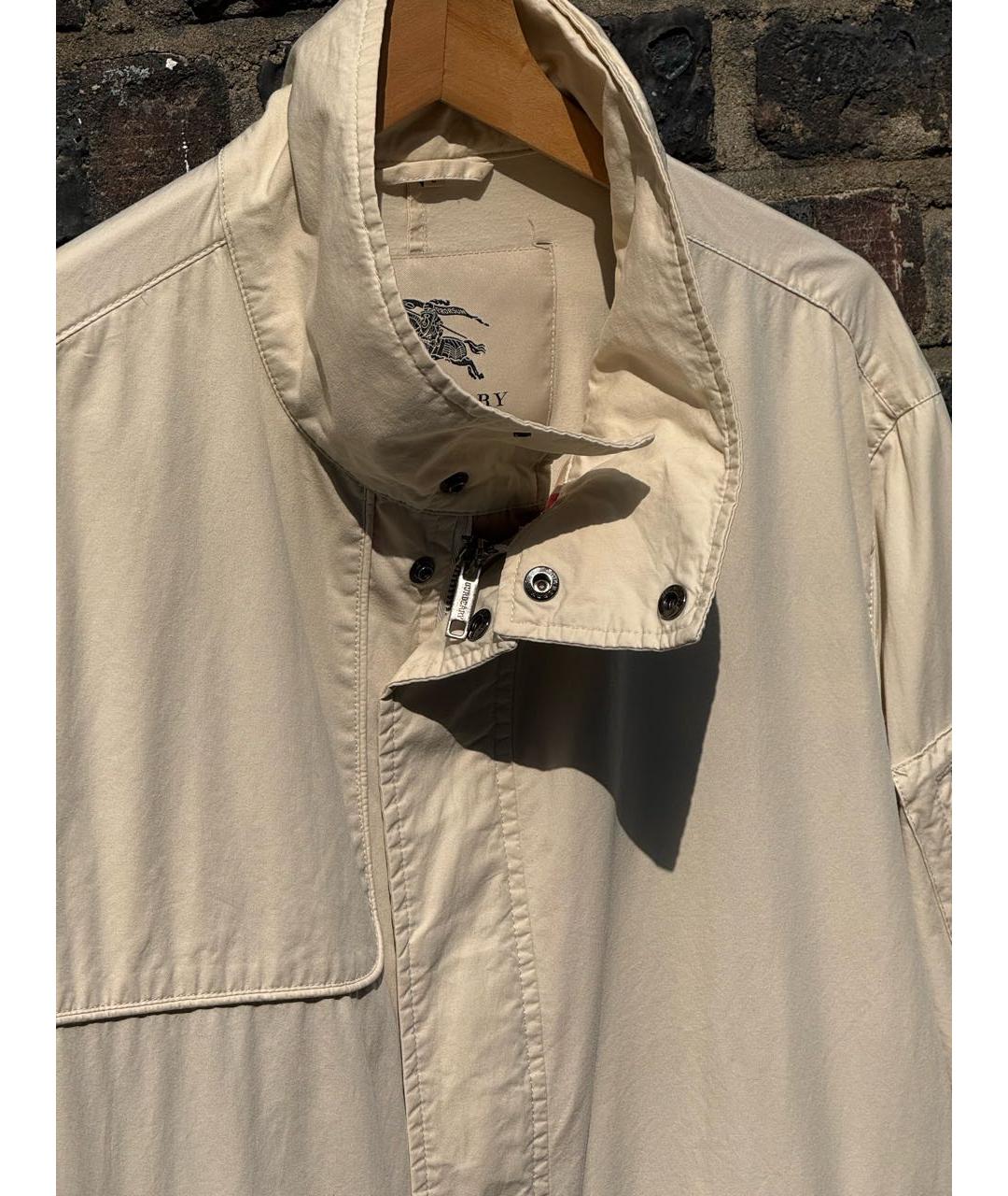 BURBERRY Белая хлопковая куртка, фото 4