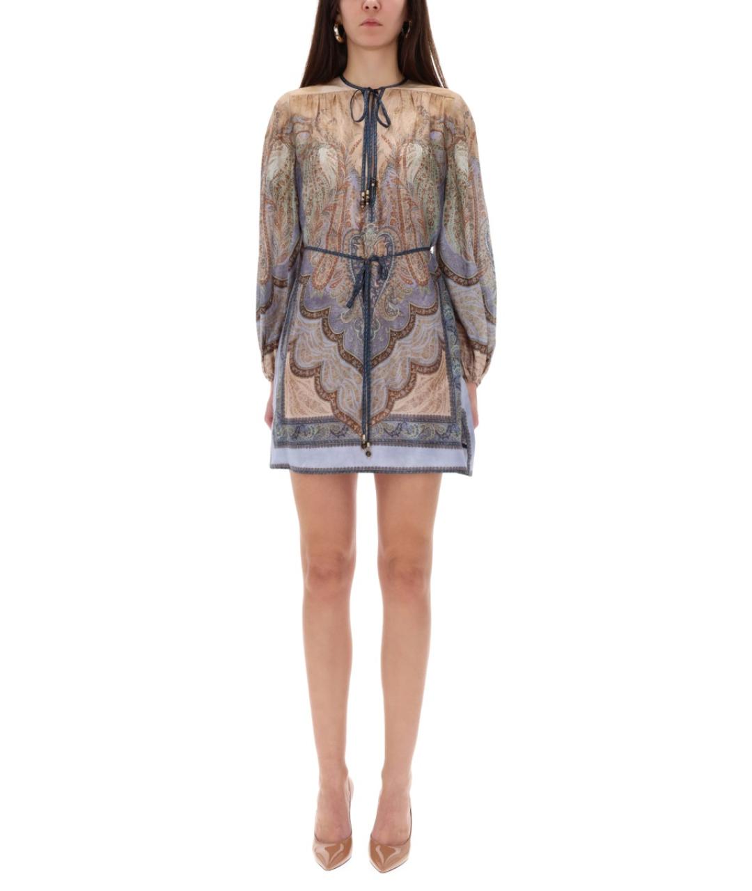 ZIMMERMANN Мульти шелковое повседневное платье, фото 4