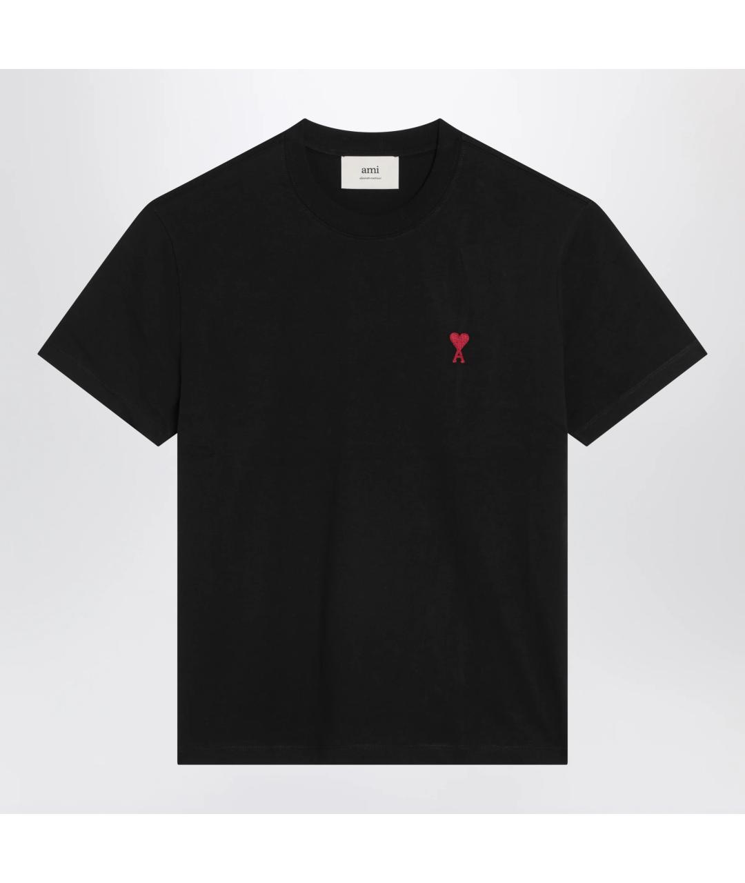 Ami Paris Черная хлопковая футболка, фото 3
