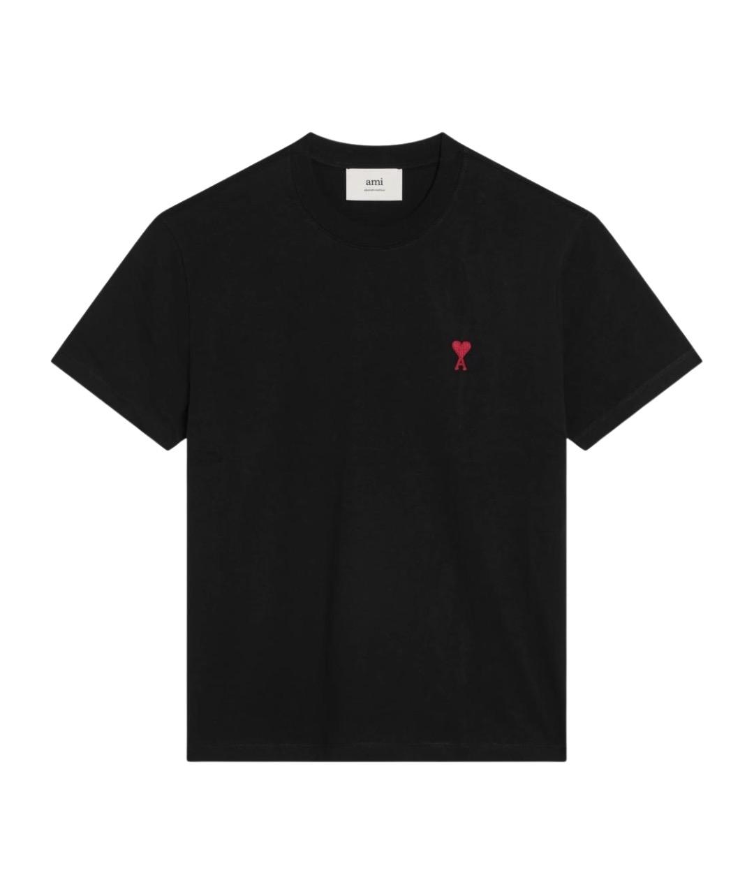 Ami Paris Черная хлопковая футболка, фото 1