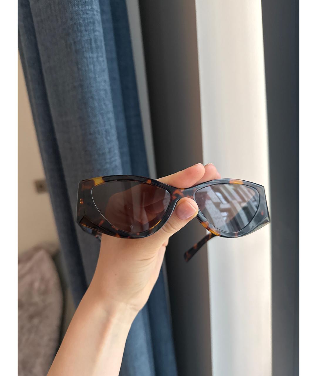 MIU MIU Коричневые пластиковые солнцезащитные очки, фото 2