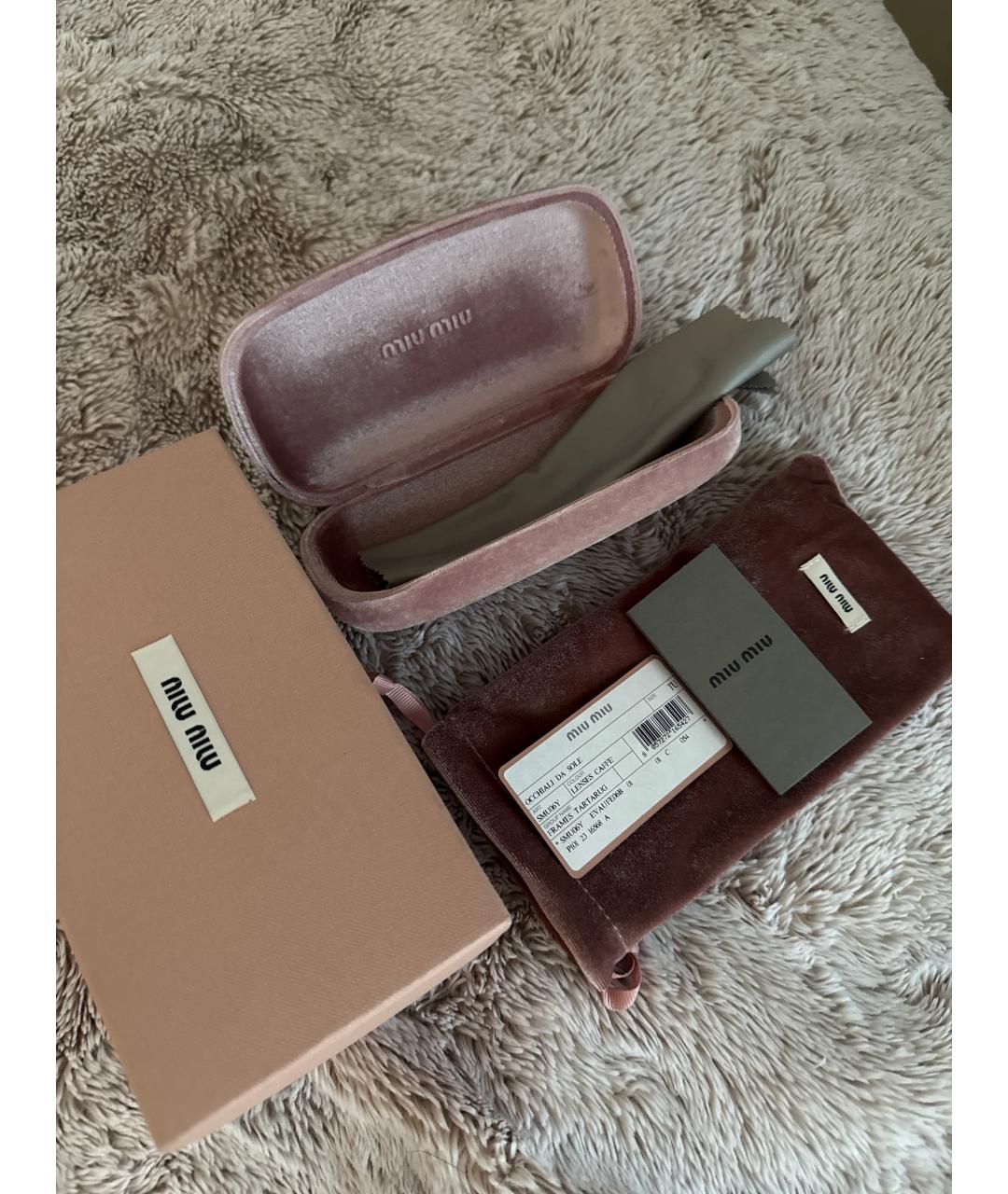 MIU MIU Коричневые пластиковые солнцезащитные очки, фото 4