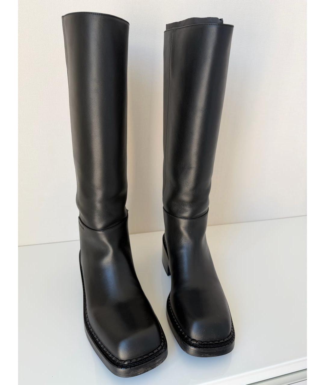 PRADA Черные кожаные сапоги, фото 3