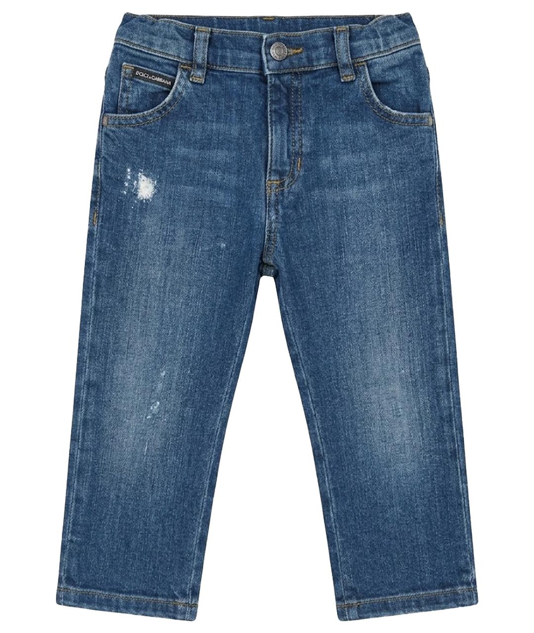 DOLCE&GABBANA Темно-синие хлопковые детские джинсы, фото 1