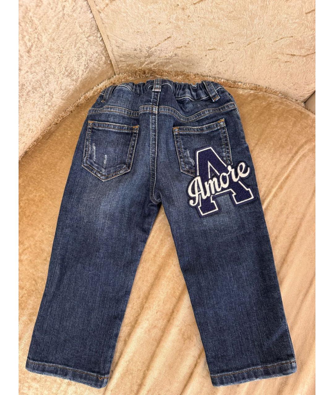 DOLCE&GABBANA Темно-синие хлопковые детские джинсы, фото 2