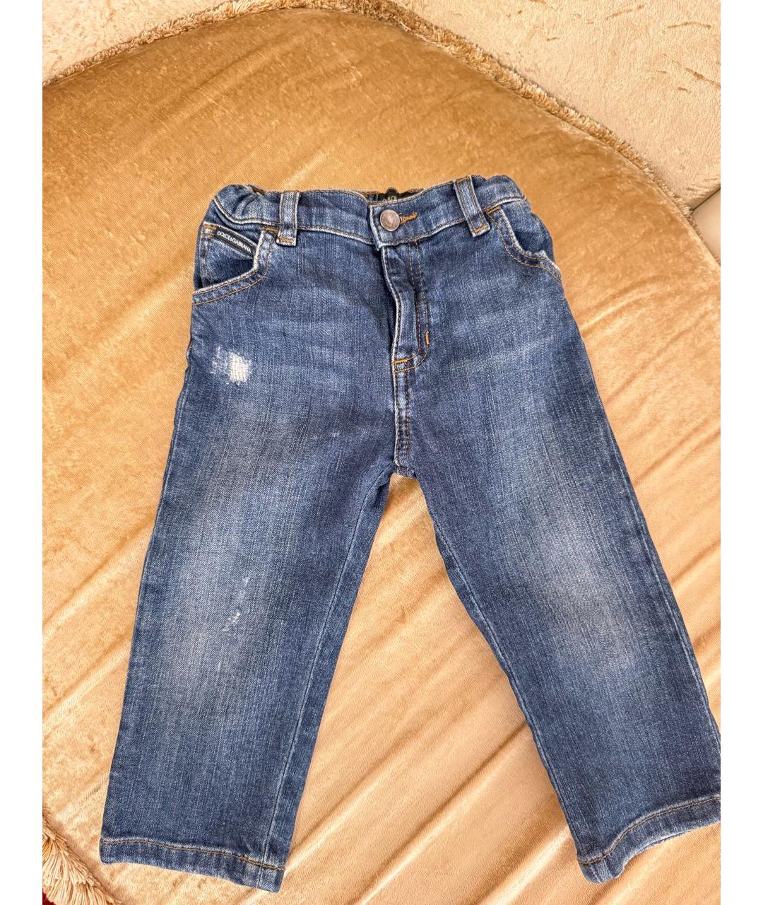 DOLCE&GABBANA Темно-синие хлопковые детские джинсы, фото 5