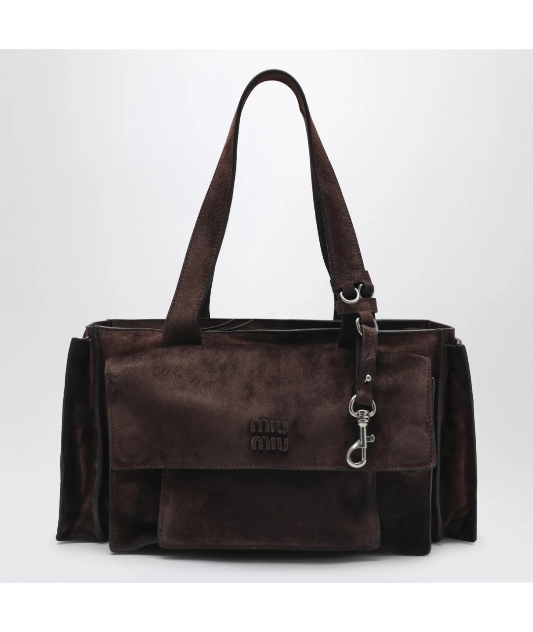 MIU MIU Коричневая замшевая сумка через плечо, фото 3