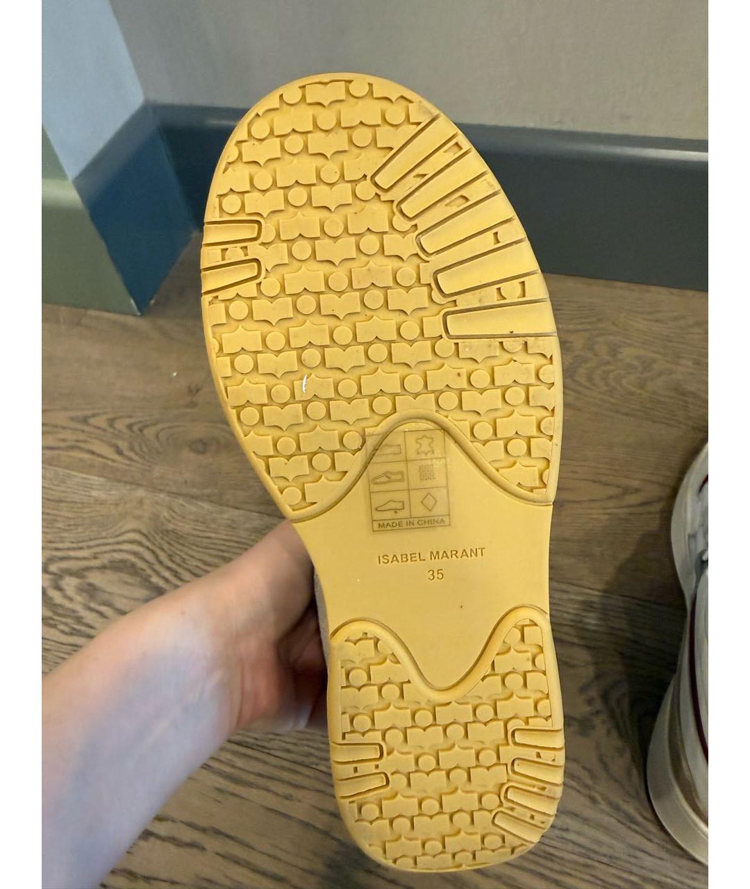 ISABEL MARANT Белые кожаные кроссовки, фото 6