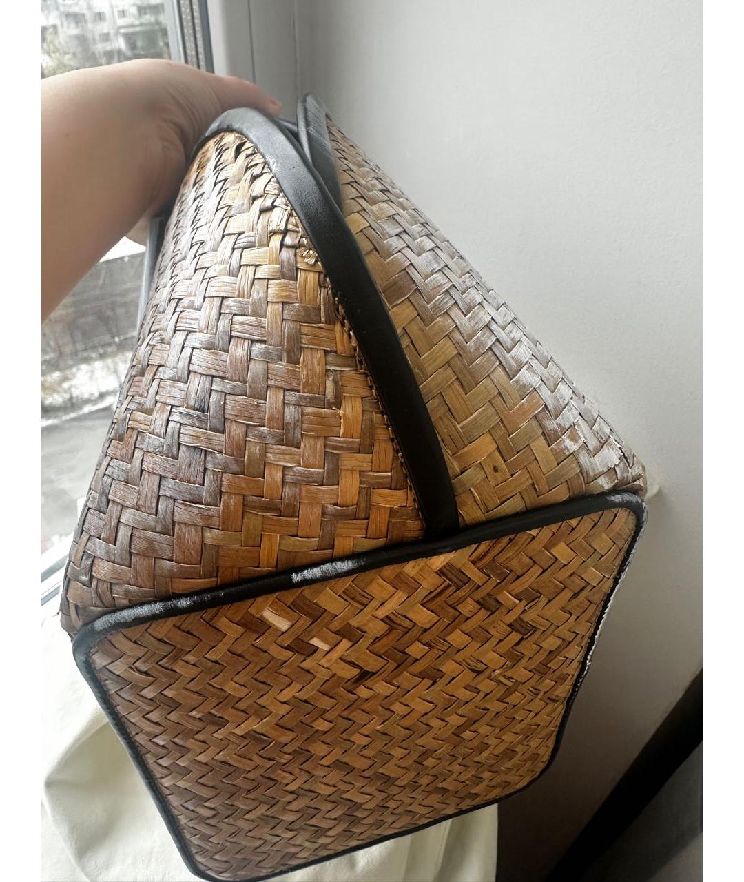 MAISON MARGIELA Бежевая пелетеная сумка с короткими ручками, фото 3