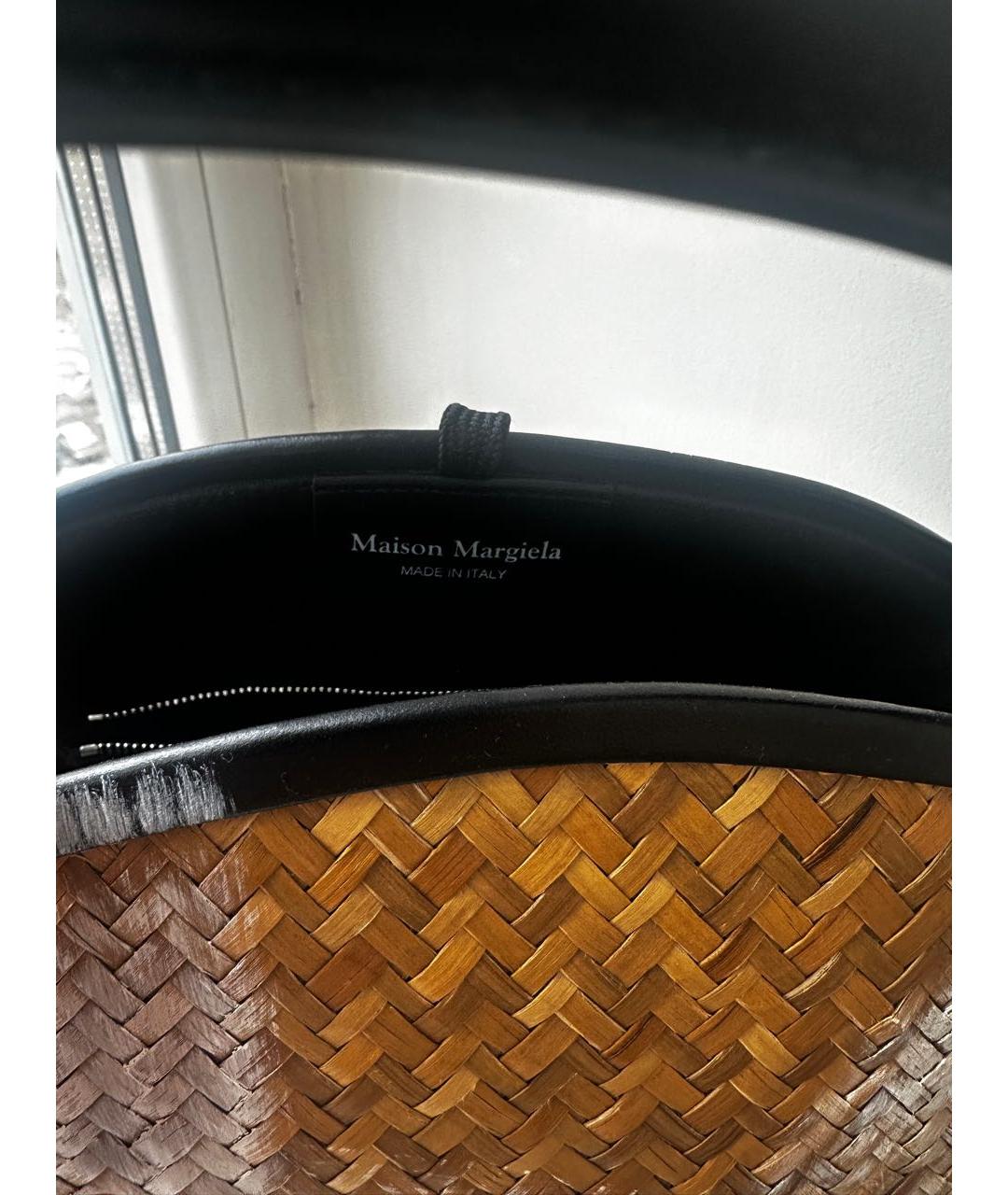 MAISON MARGIELA Бежевая пелетеная сумка с короткими ручками, фото 6