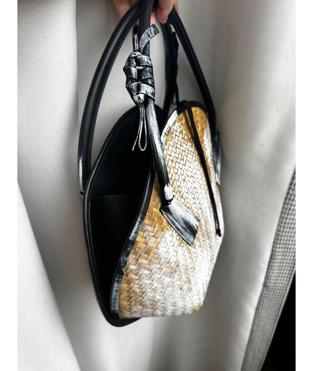 MAISON MARGIELA Бежевая пелетеная сумка с короткими ручками, фото 4