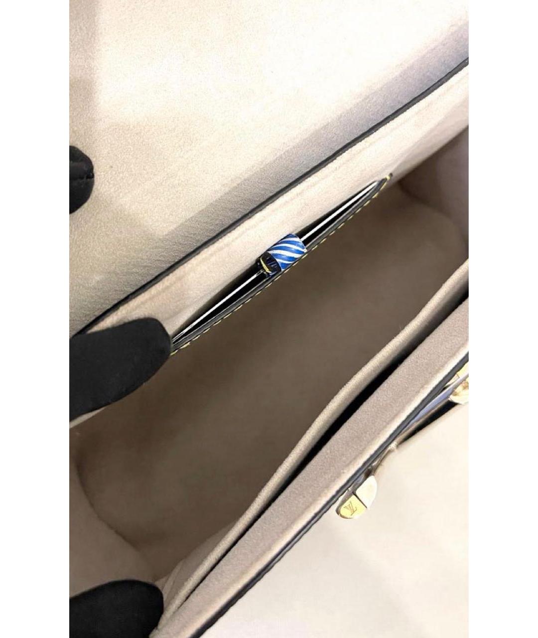 LOUIS VUITTON Голубая кожаная сумка через плечо, фото 4