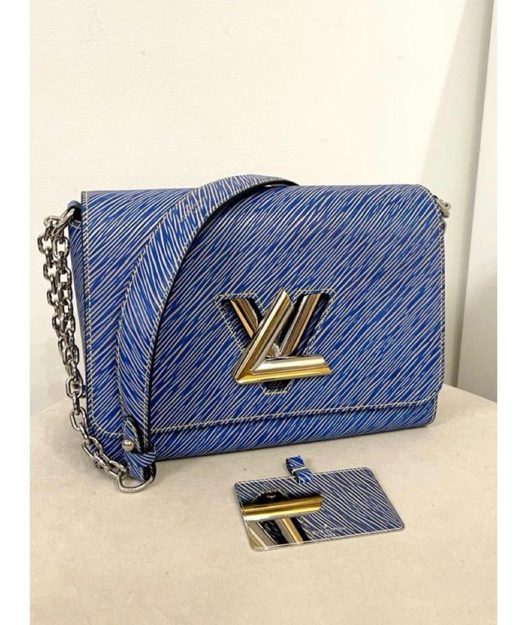 LOUIS VUITTON Голубая кожаная сумка через плечо, фото 5