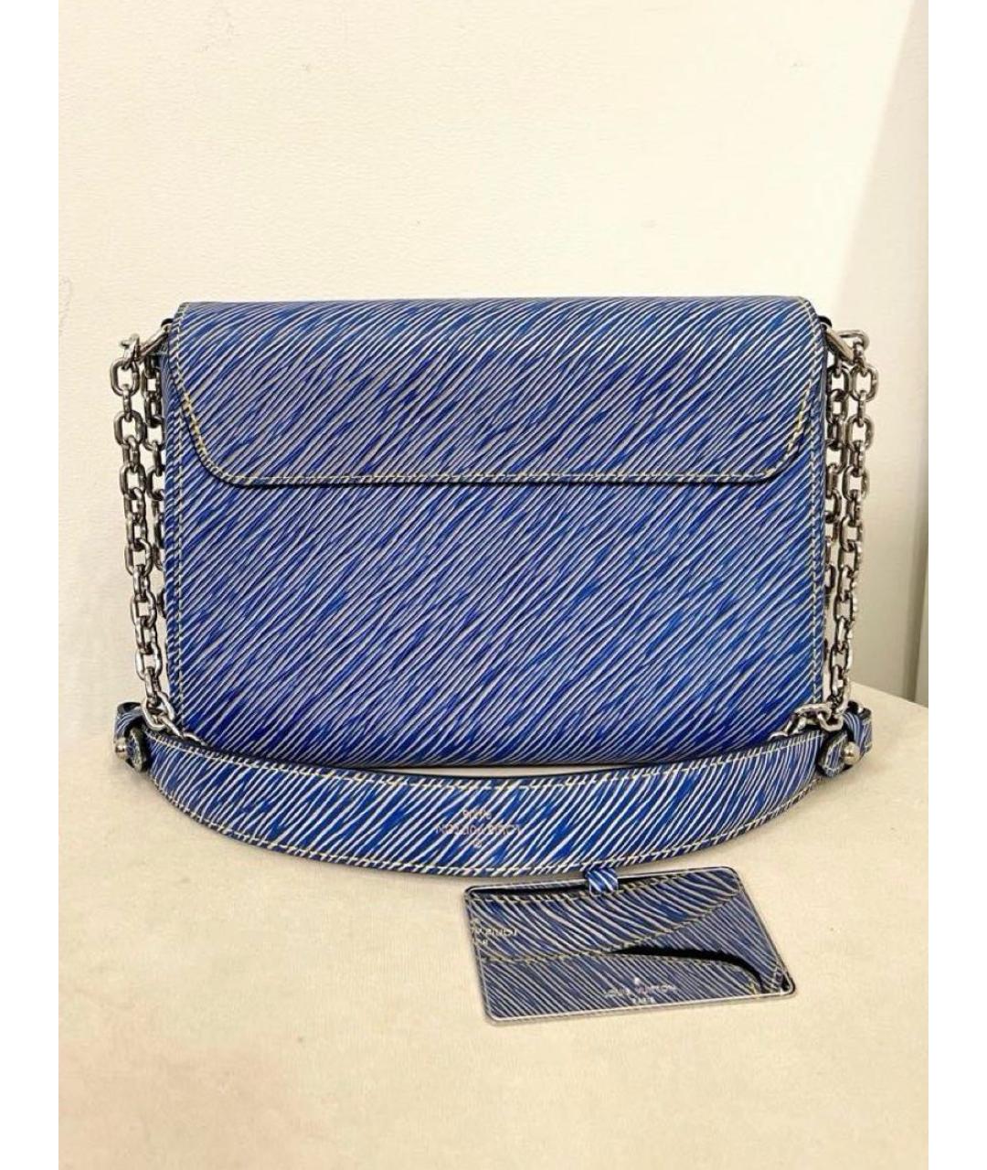 LOUIS VUITTON Голубая кожаная сумка через плечо, фото 3