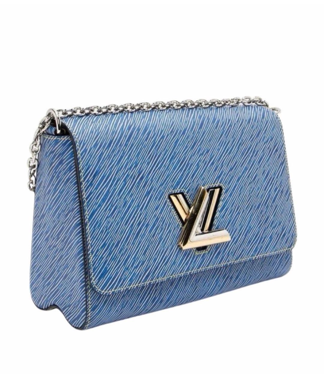 LOUIS VUITTON Голубая кожаная сумка через плечо, фото 2