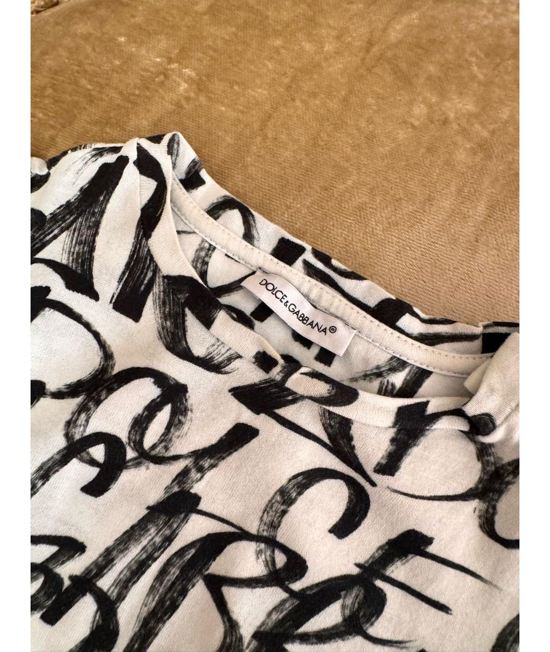 DOLCE&GABBANA Белая хлопковая детская футболка, фото 3