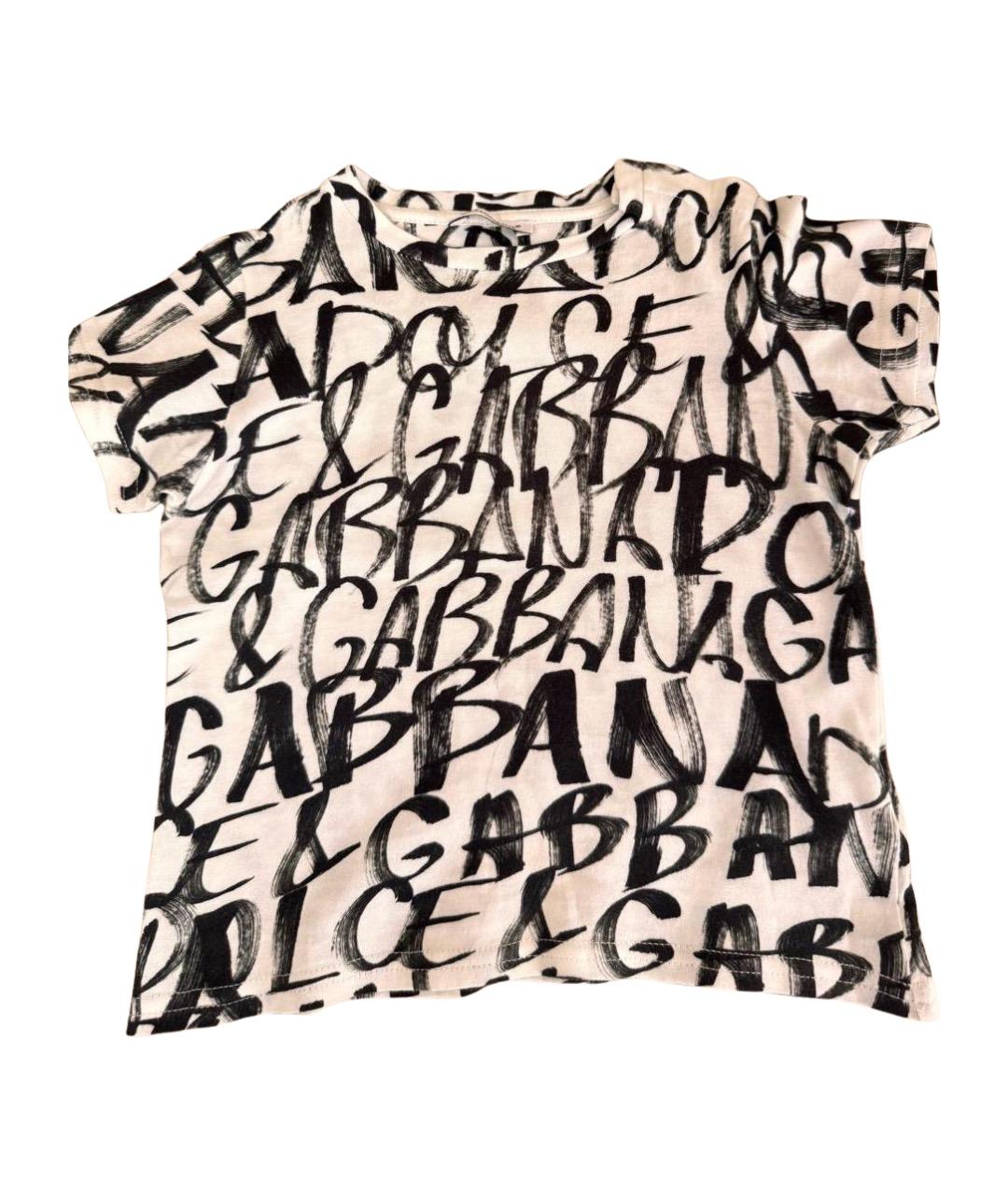 DOLCE&GABBANA Белая хлопковая детская футболка, фото 1