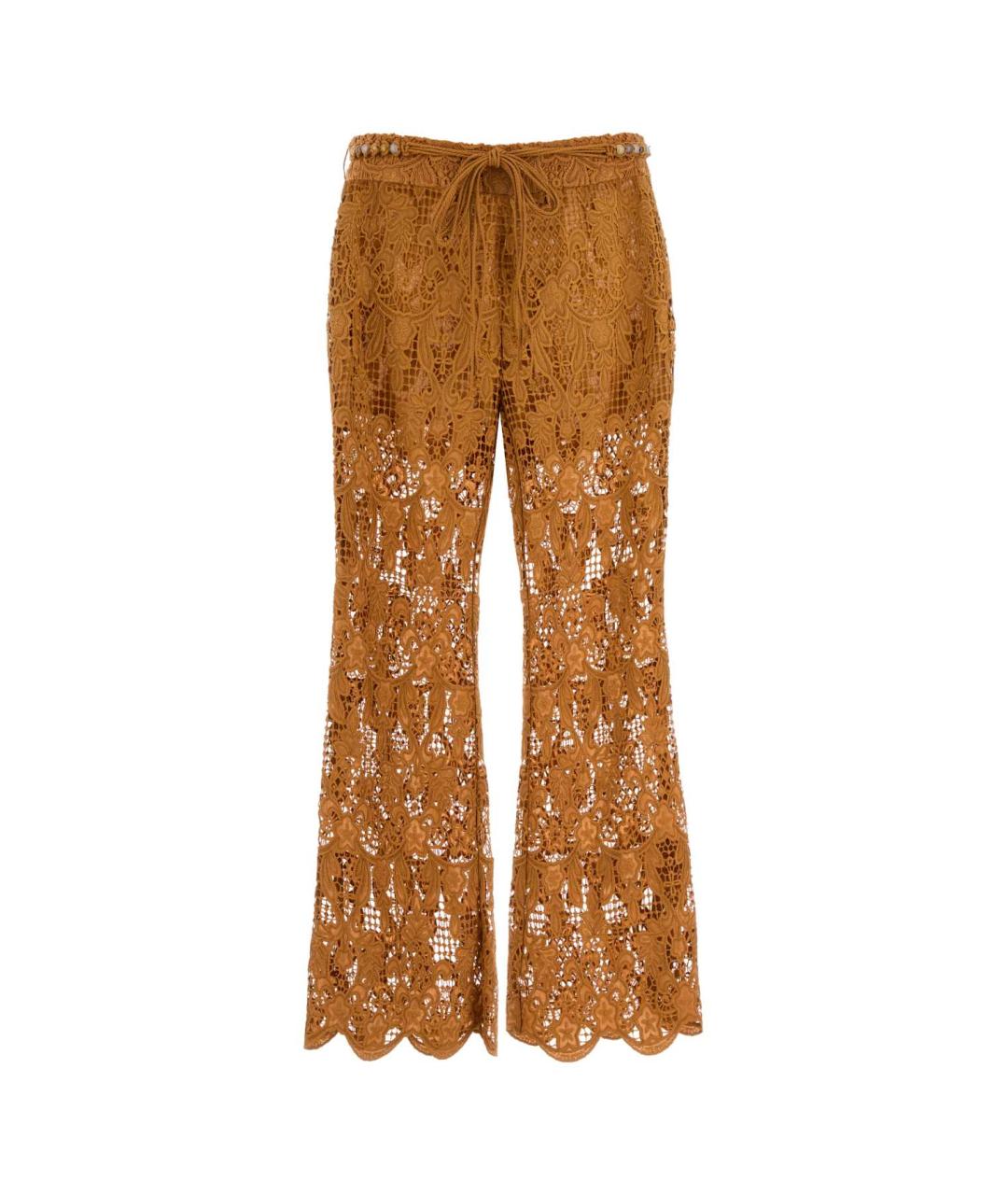 ZIMMERMANN Оранжевое полиэстеровые прямые брюки, фото 1