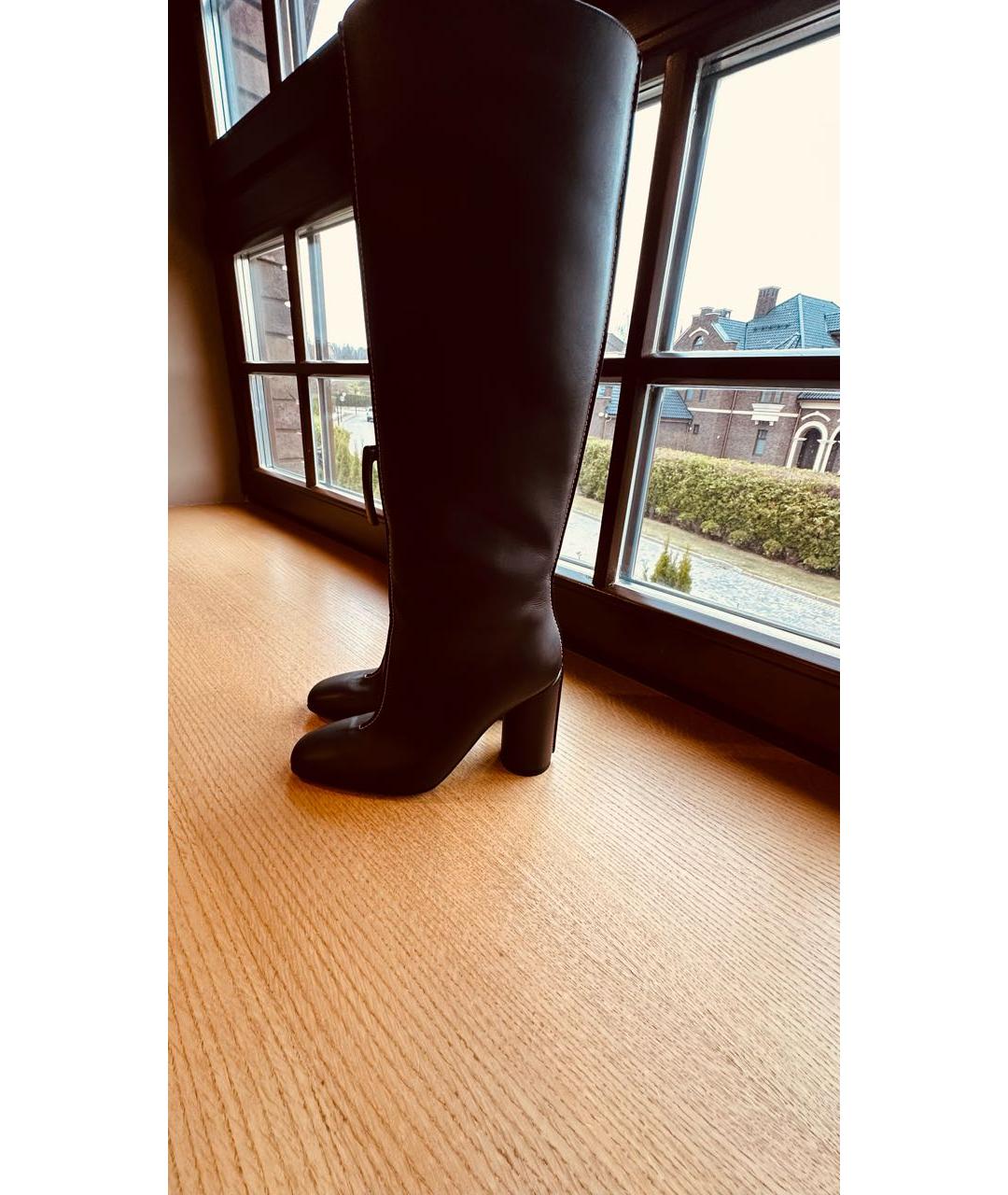 HERMES Коричневые кожаные сапоги, фото 6