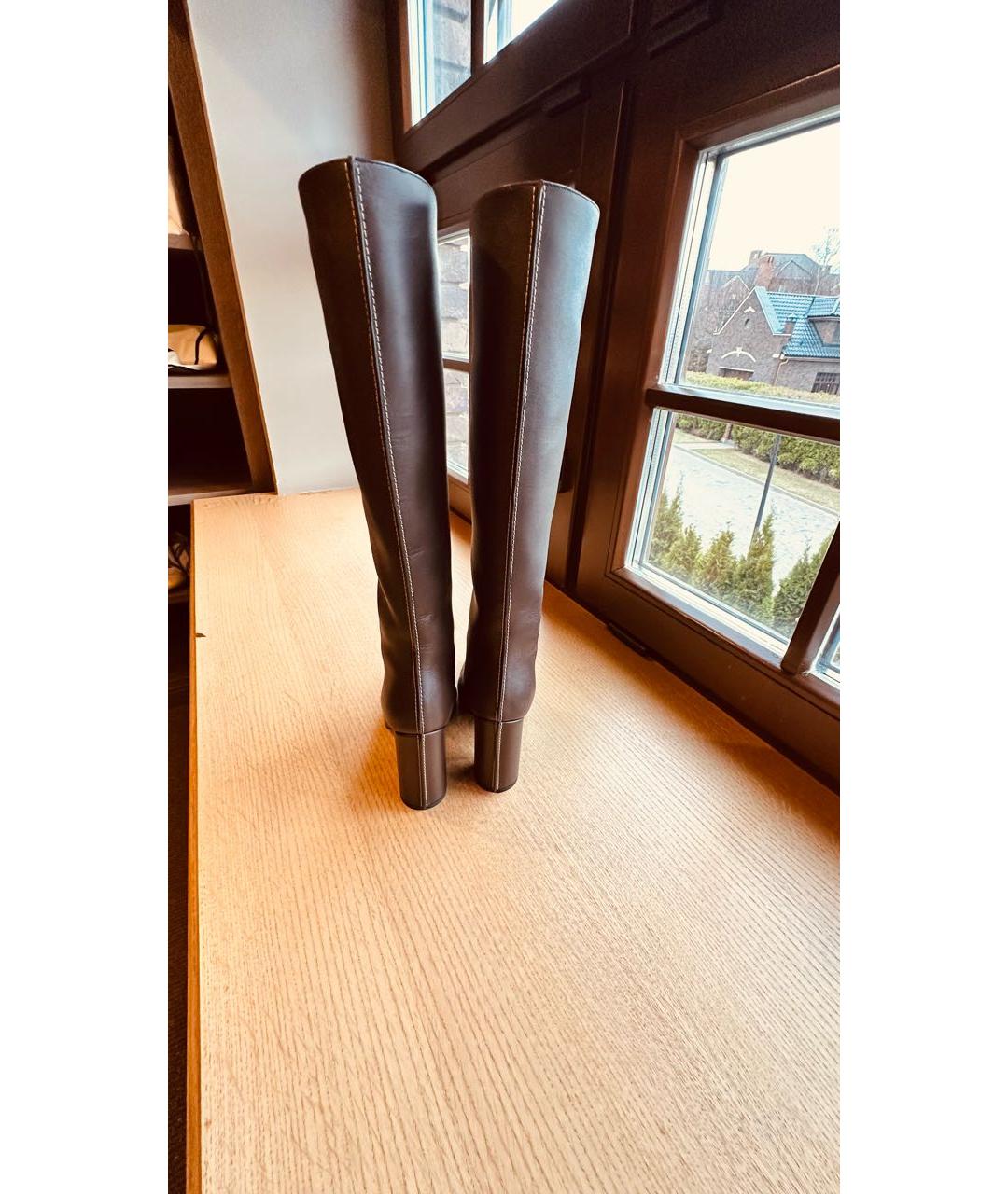 HERMES Коричневые кожаные сапоги, фото 3