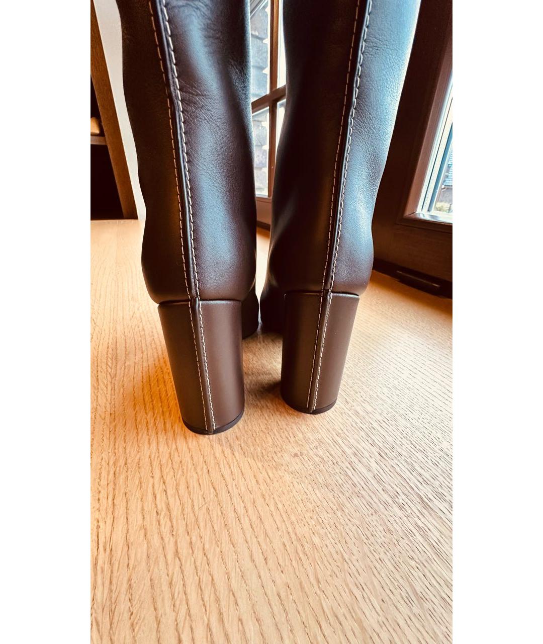 HERMES Коричневые кожаные сапоги, фото 4