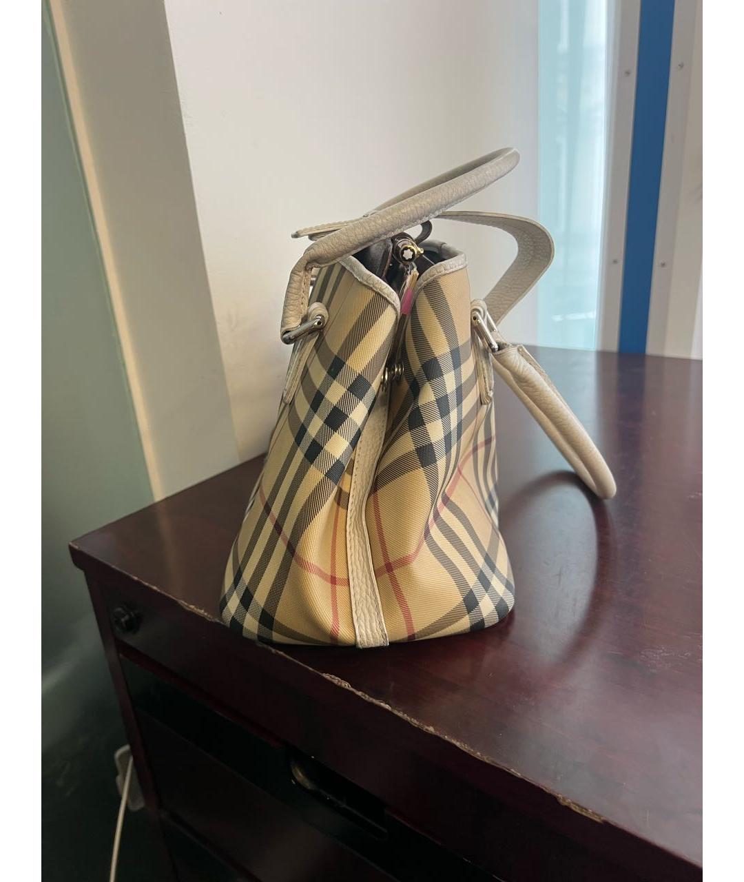 BURBERRY Бежевая сумка с короткими ручками, фото 2