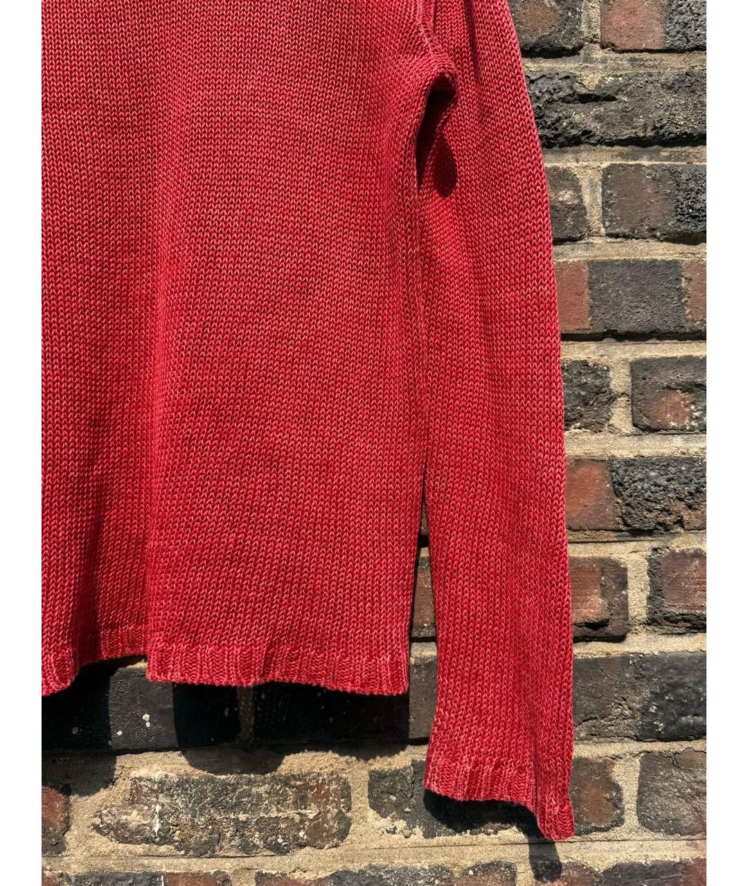 POLO RALPH LAUREN Красный льняной джемпер / свитер, фото 3