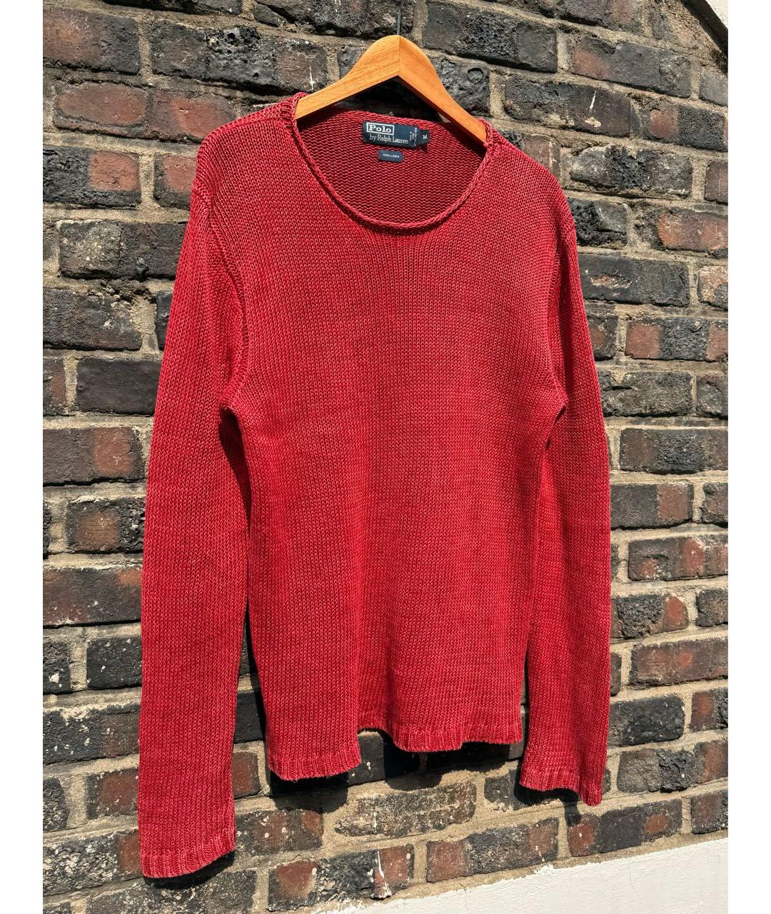 POLO RALPH LAUREN Красный льняной джемпер / свитер, фото 2
