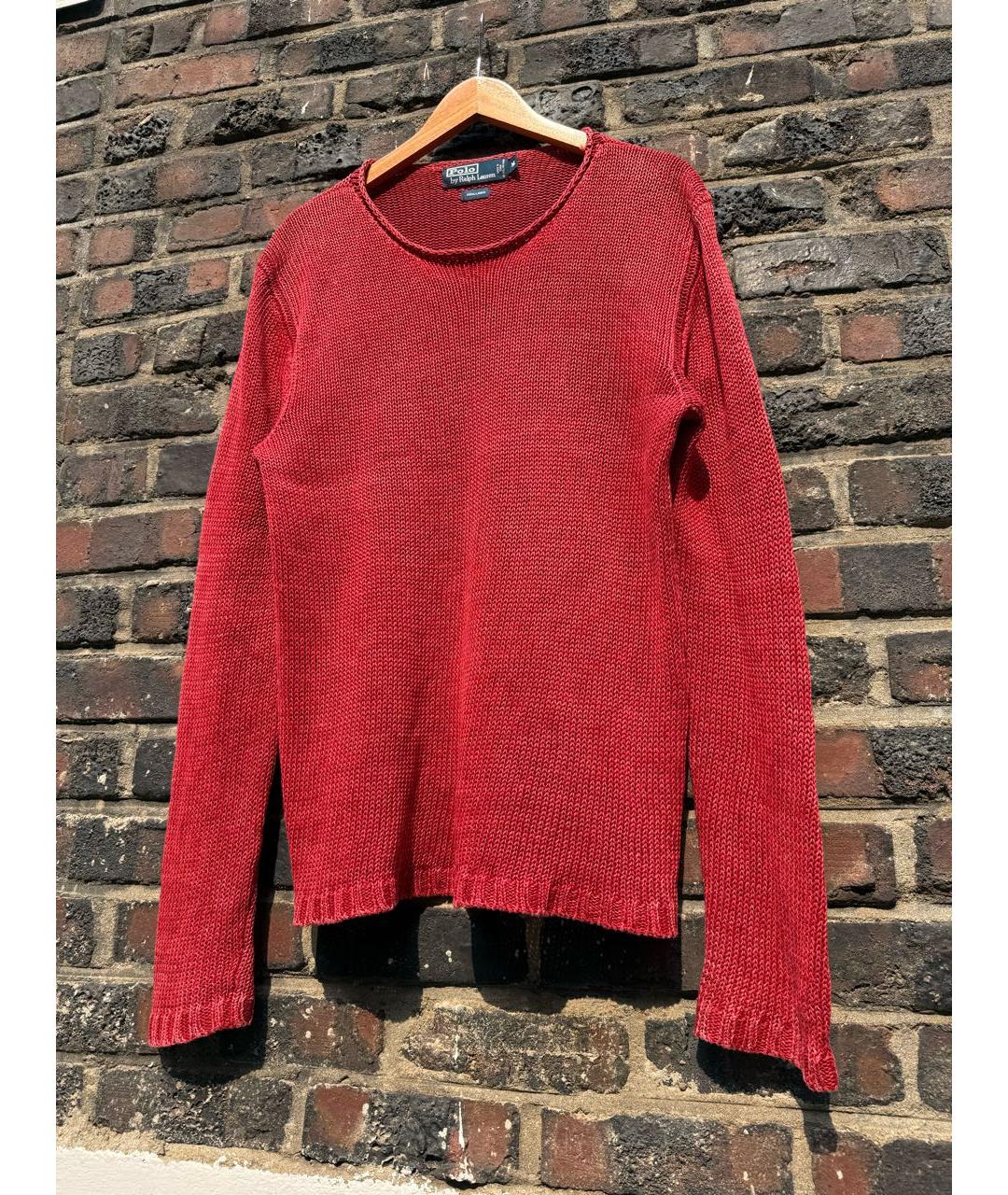 POLO RALPH LAUREN Красный льняной джемпер / свитер, фото 4