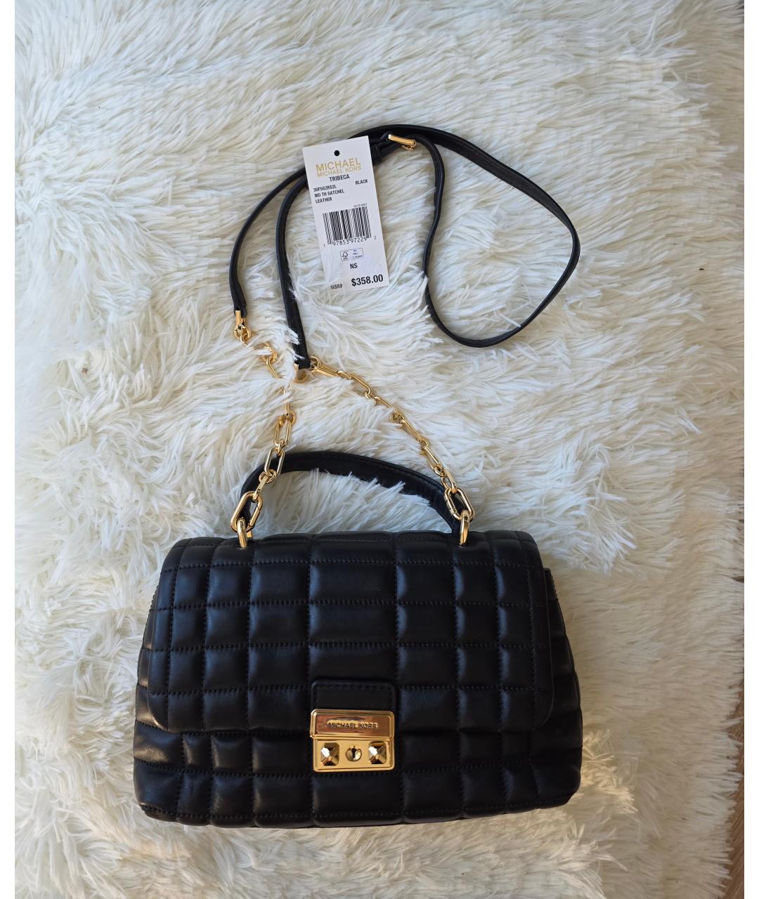 MICHAEL KORS Черная кожаная сумка с короткими ручками, фото 6