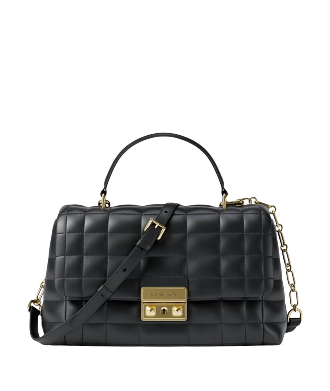 MICHAEL KORS Черная кожаная сумка с короткими ручками, фото 1