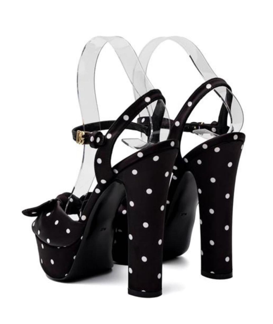 DOLCE&GABBANA Черные текстильные босоножки, фото 3