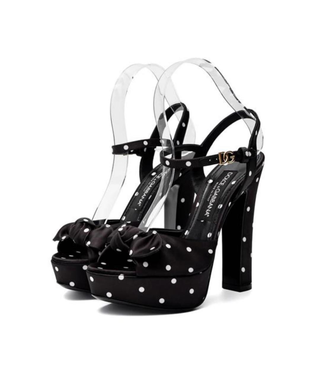 DOLCE&GABBANA Черные текстильные босоножки, фото 2