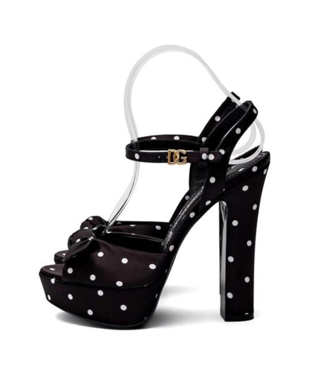 DOLCE&GABBANA Черные текстильные босоножки, фото 5