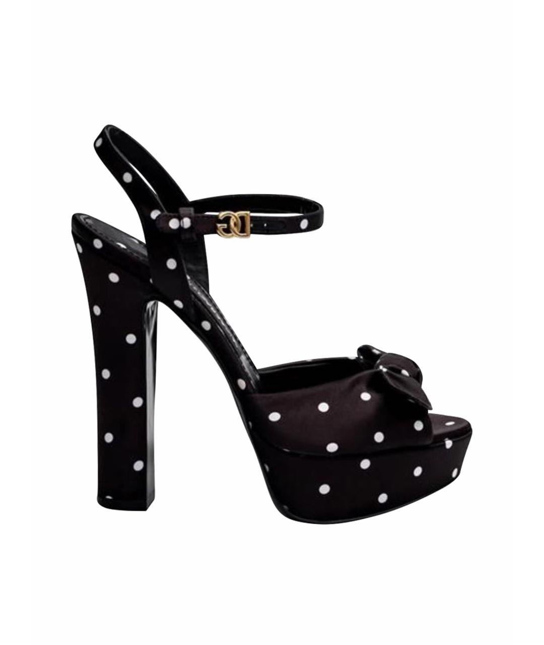 DOLCE&GABBANA Черные текстильные босоножки, фото 1