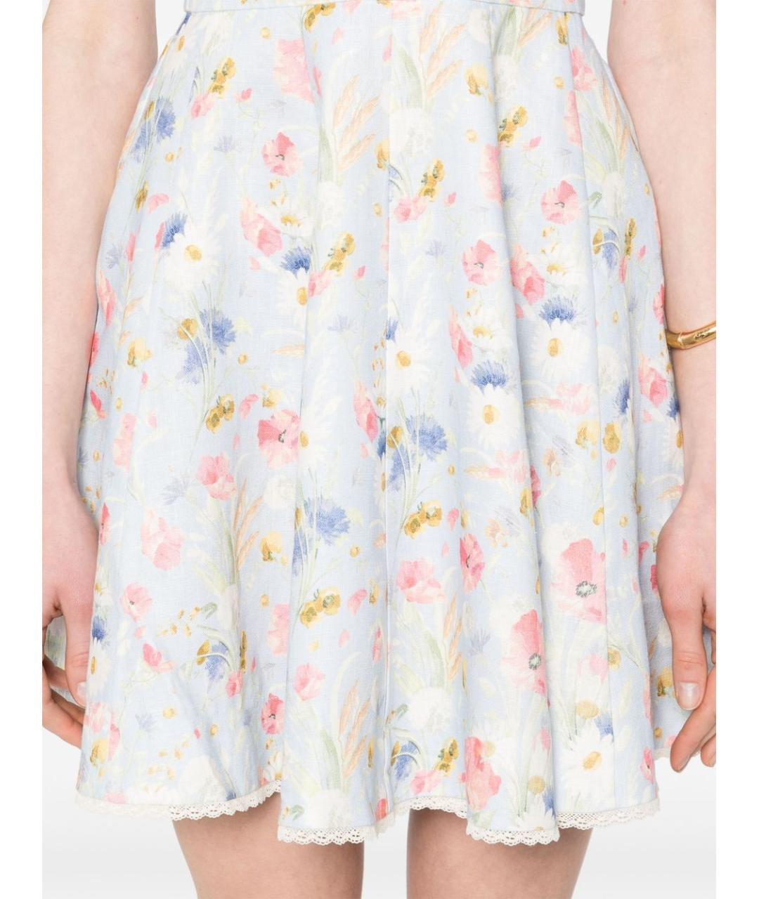 ZIMMERMANN Мульти льняное повседневное платье, фото 3