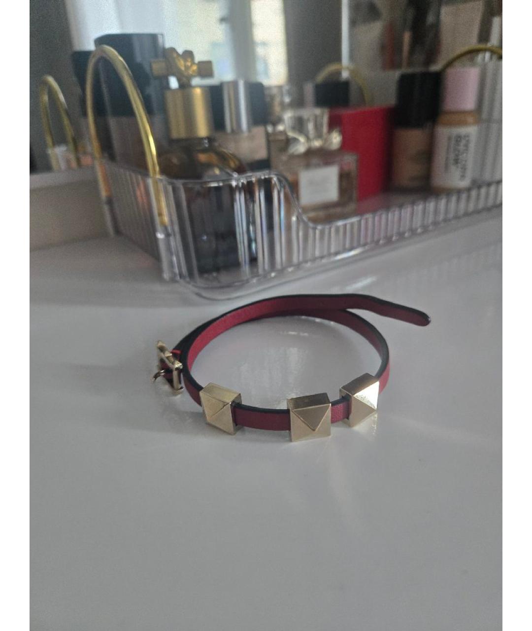 VALENTINO Красный кожаный браслет, фото 7