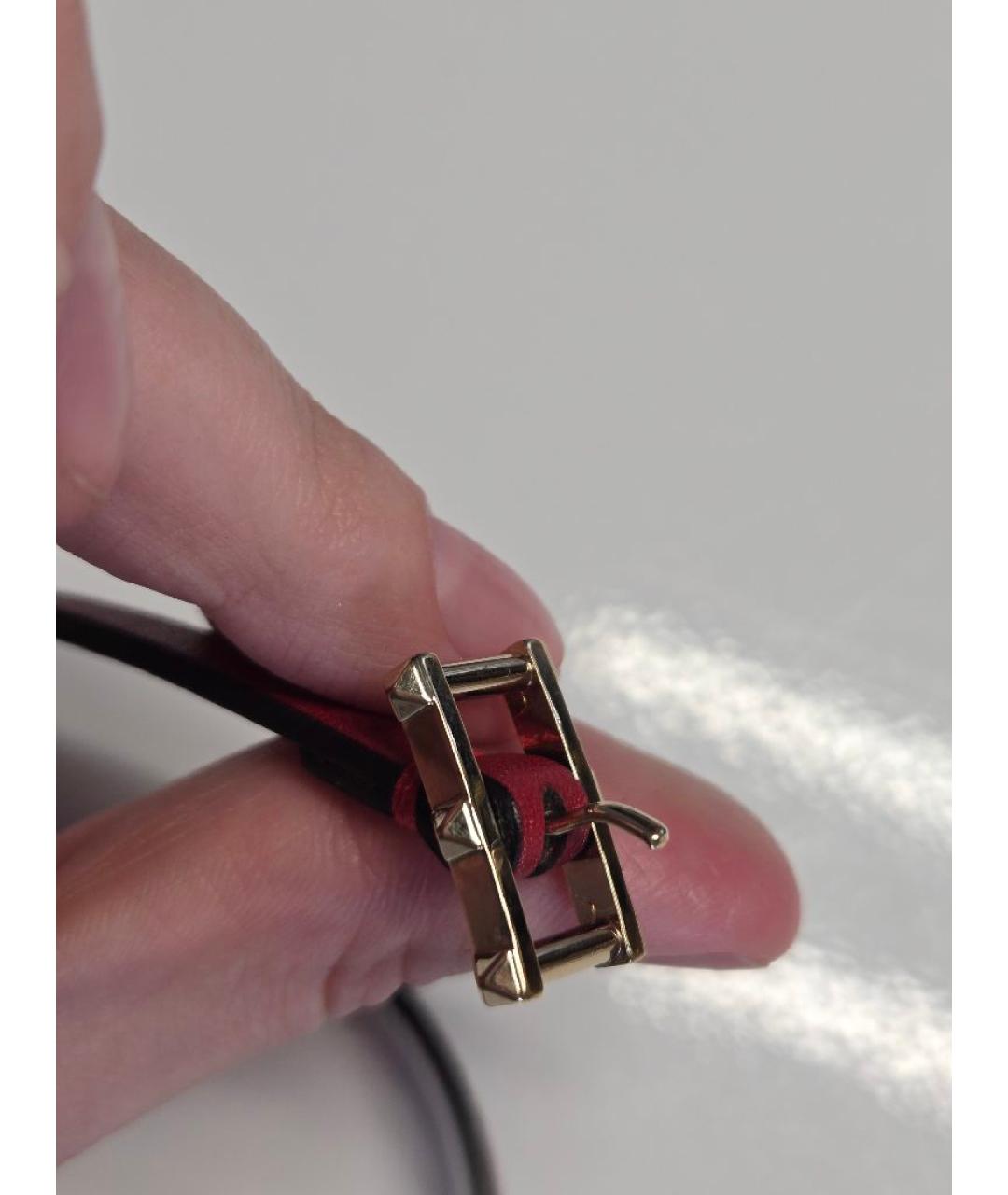 VALENTINO Красный кожаный браслет, фото 4