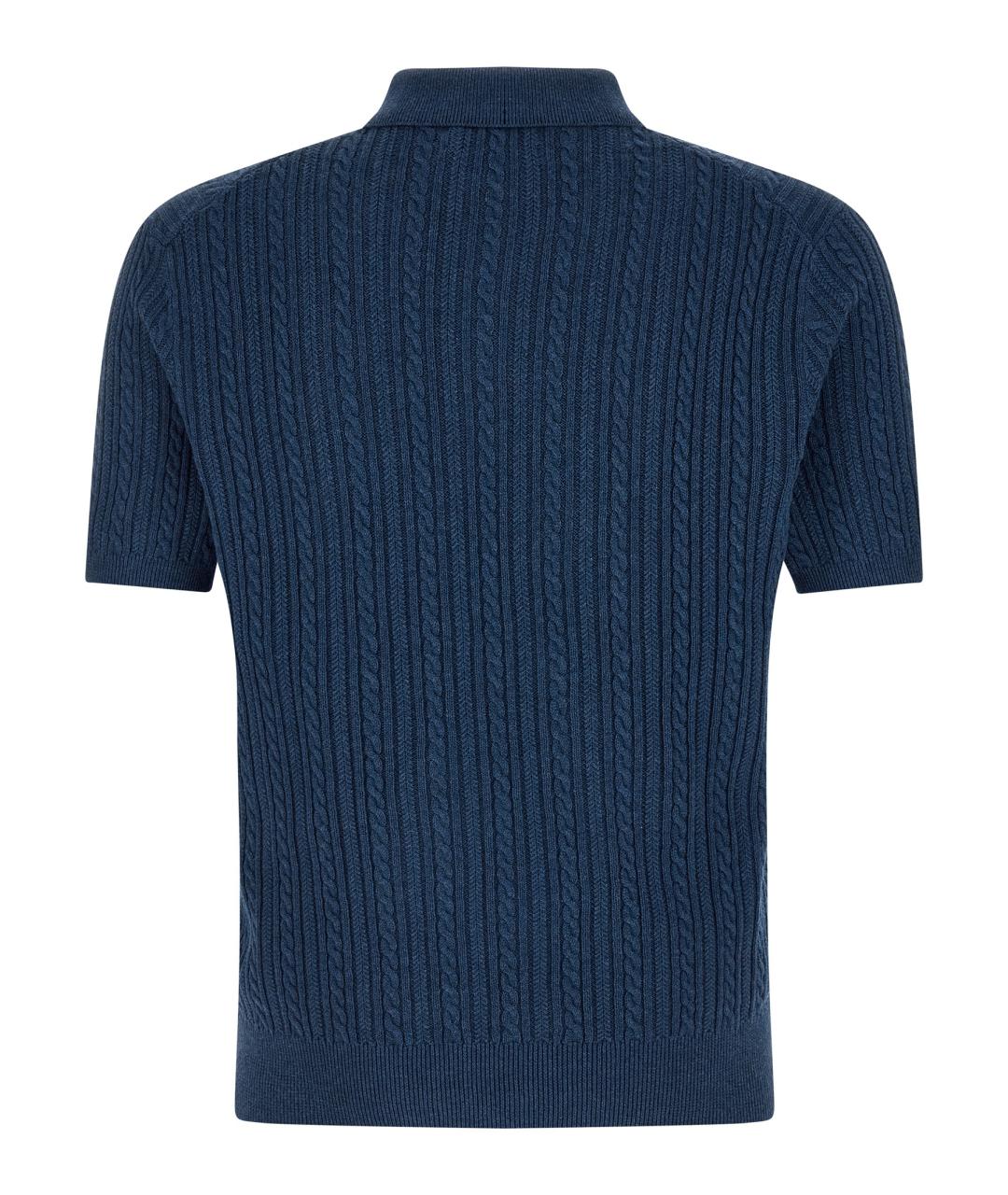 POLO RALPH LAUREN Синее хлопковое поло с коротким рукавом, фото 2