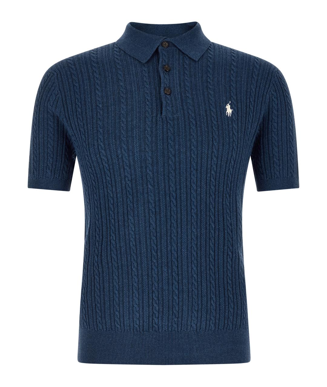 POLO RALPH LAUREN Синее хлопковое поло с коротким рукавом, фото 1