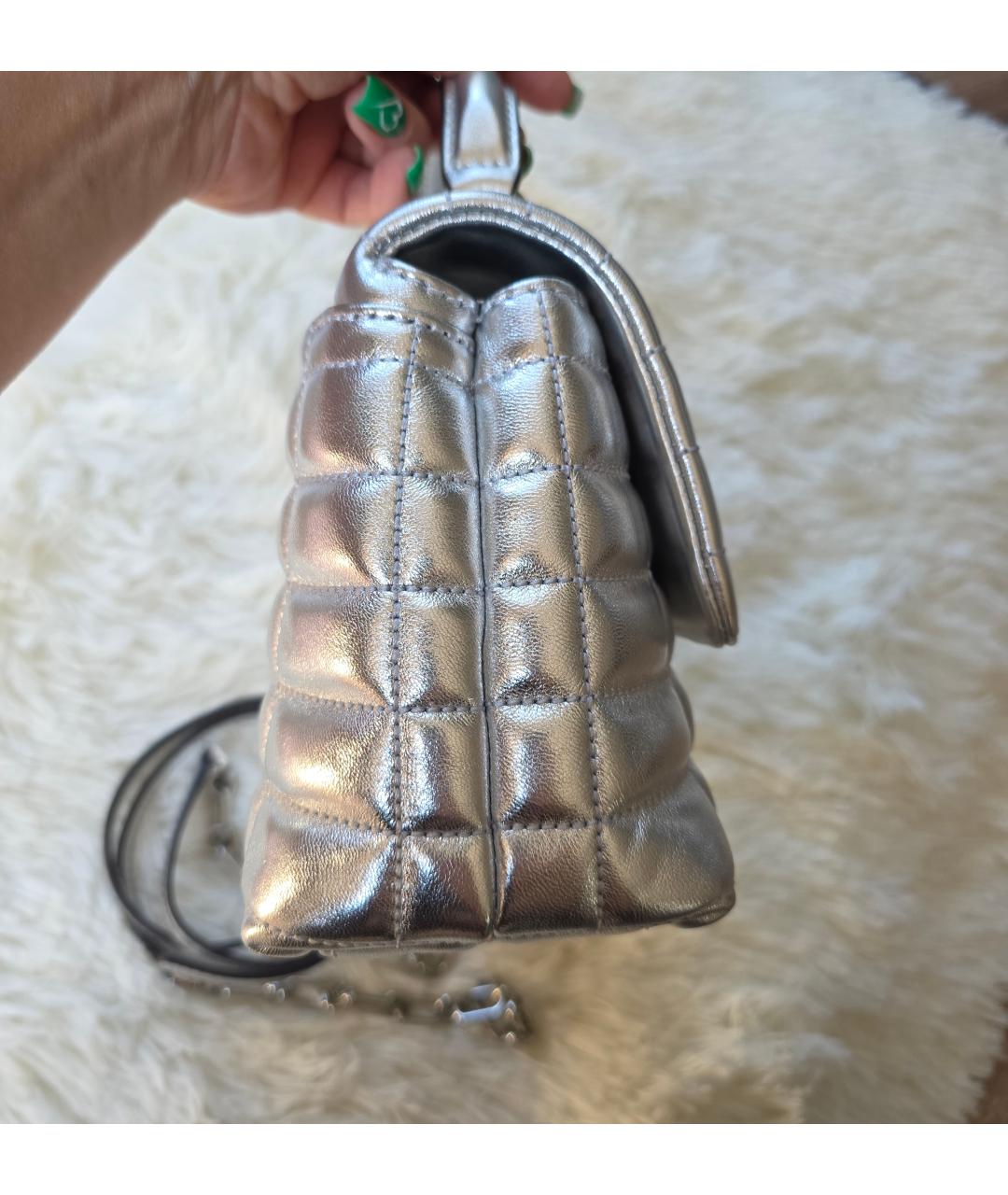 MICHAEL KORS Серебряная кожаная сумка с короткими ручками, фото 2