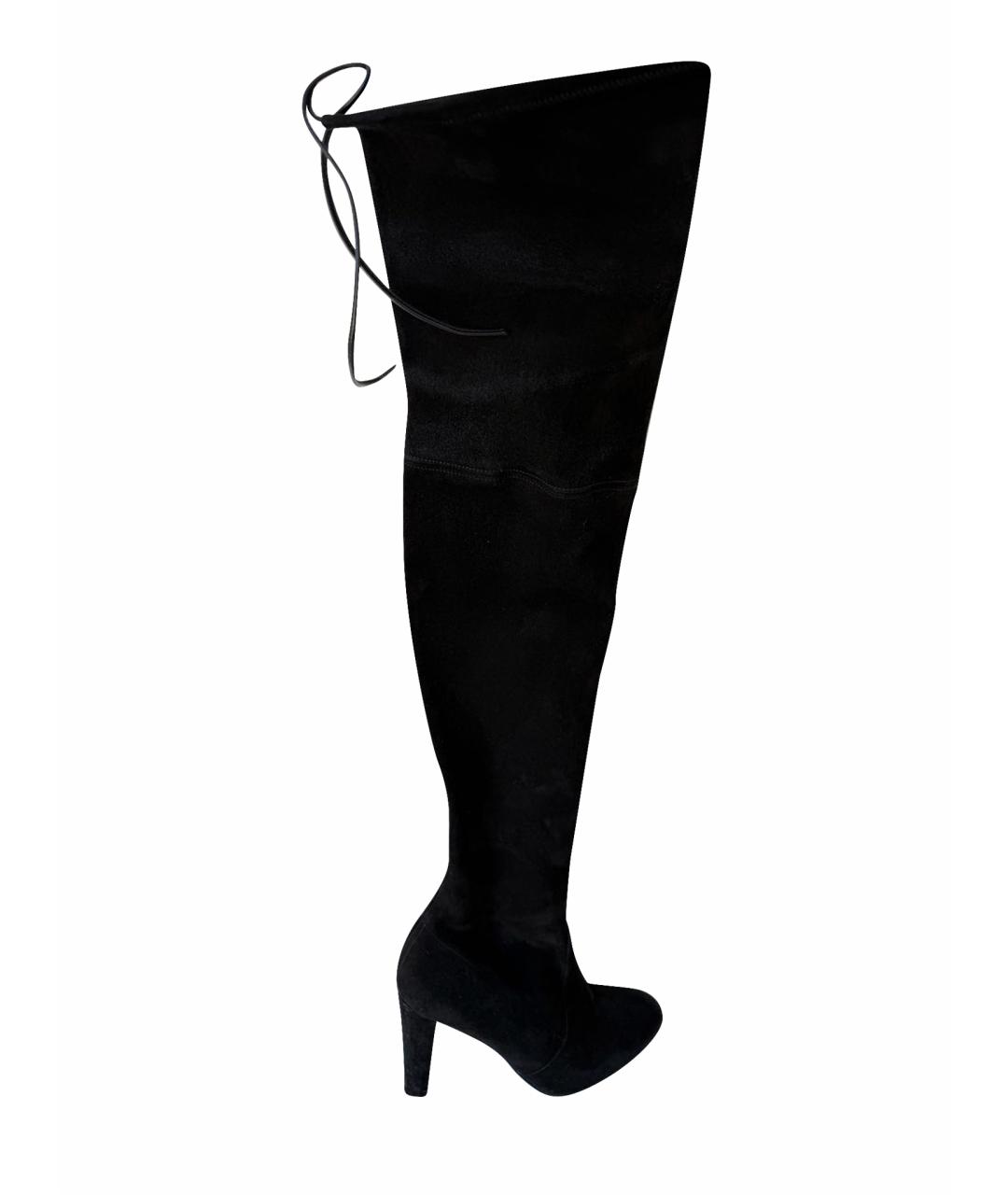 STUART WEITZMAN Черные замшевые ботфорты, фото 1