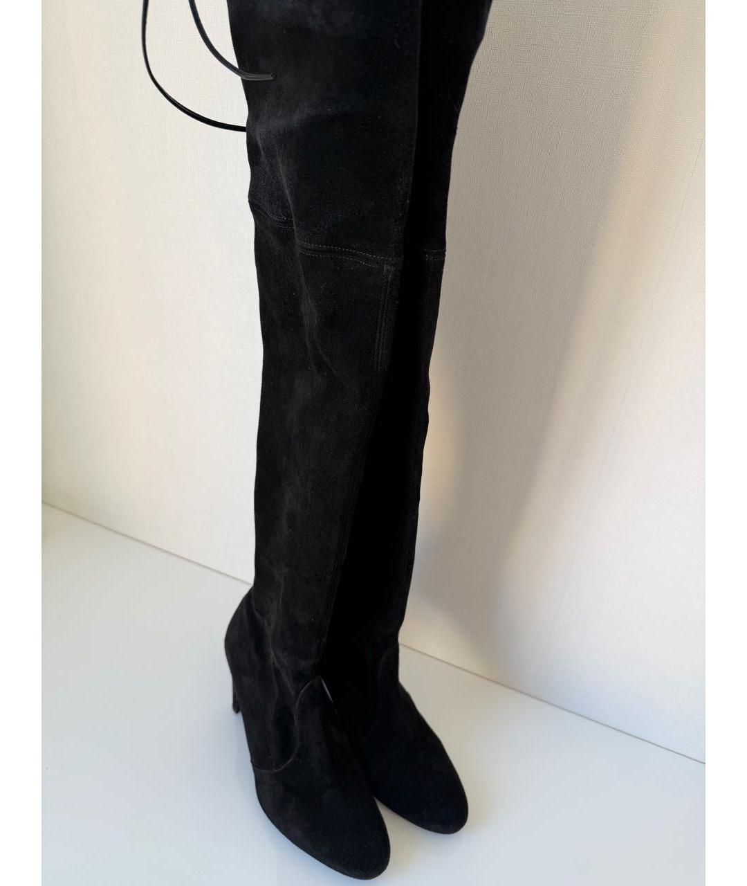 STUART WEITZMAN Черные замшевые ботфорты, фото 2