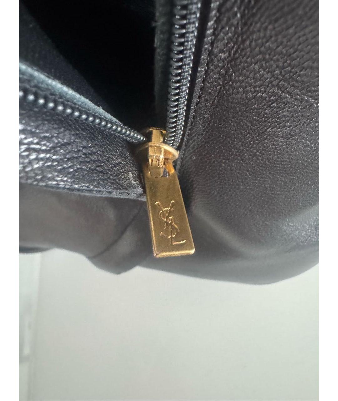 SAINT LAURENT Черные кожаные высокие ботинки, фото 8