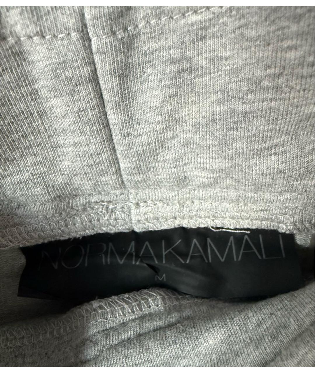 NORMA KAMALI Серая хлопко-эластановая юбка миди, фото 4