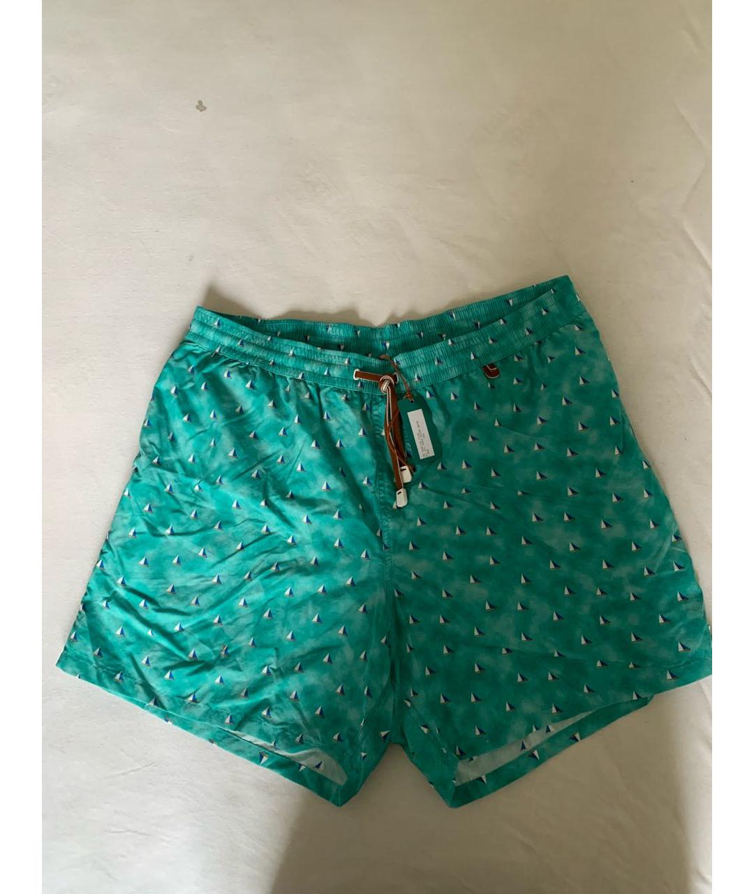 LORO PIANA Бирюзовые полиамидовые шорты, фото 6